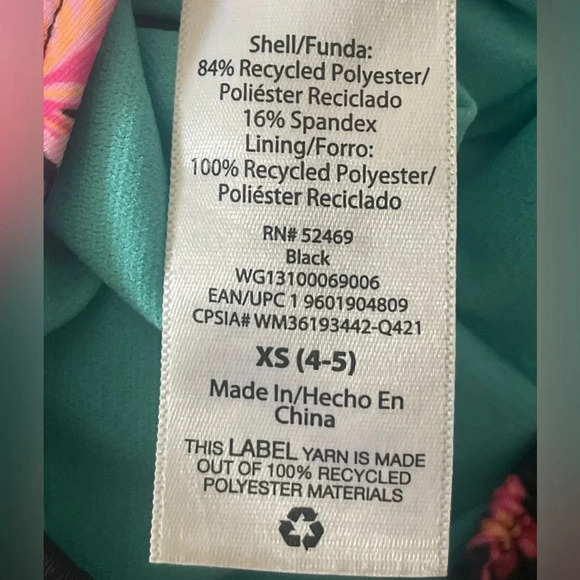 Tuga Rash Guard Girls Size 4/5 Wonder Nation One Piece Swim Suit Size 4/5 - Picture 13 of 16